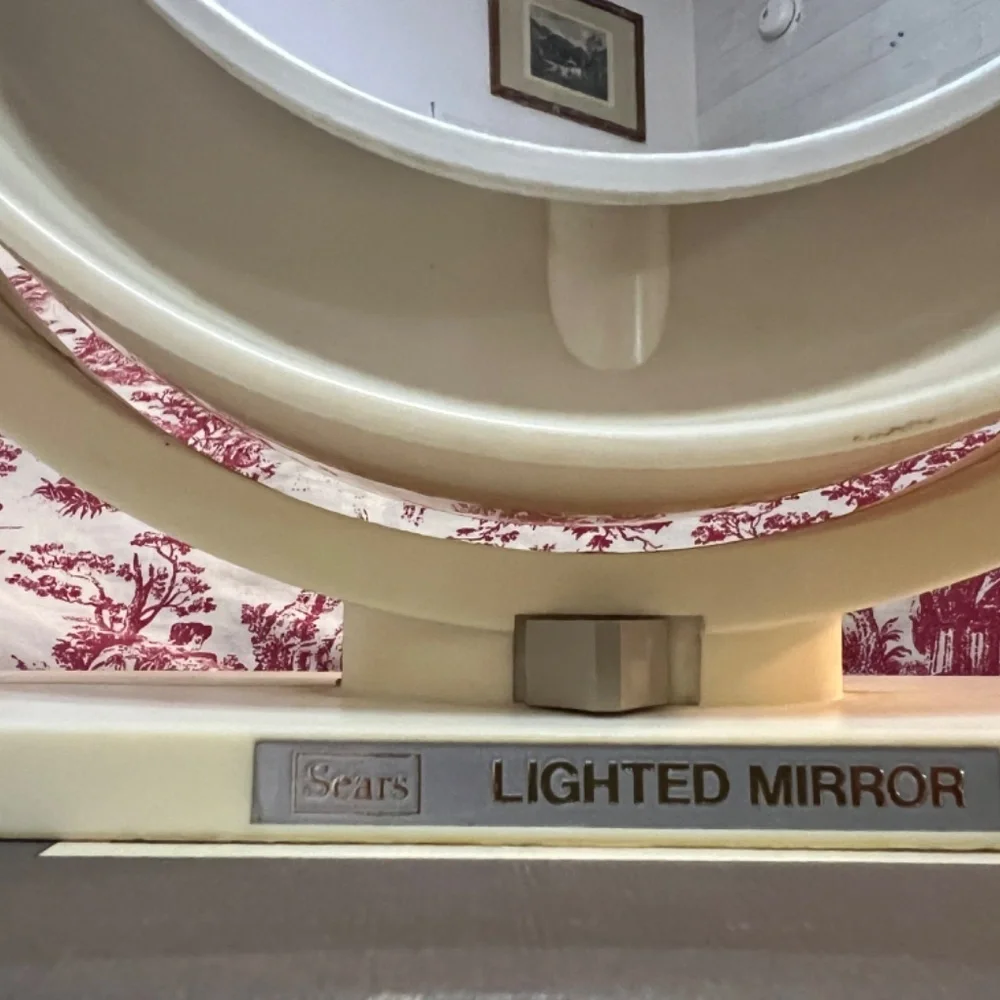 Vintage 70s SEARS Lighted Makeup Mirror